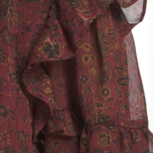 SUGAR LIPS Flutter Puff Sleeve Printed Blouse - Picture 4 of 4